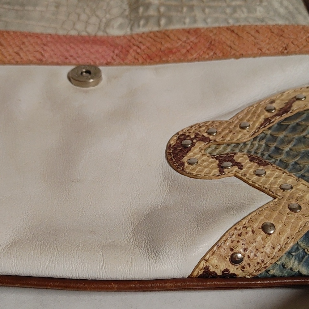 Vintage TOUS Flat Cross Shoulder Cobra & Crocodile Embossed Bag - Picture 14 of 15